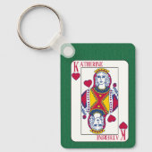Dame van het hart - de douanenaam spelkaart sleutelhanger (Voorkant)