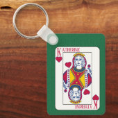Dame van het hart - de douanenaam spelkaart sleutelhanger (Voorkant)