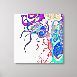 Dame van het leven canvas afdruk