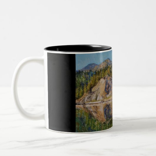 Dame van het meer tweekleurige koffiemok (Links)