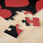 Dame van het rode hart op zwarte achtergrond, 1000 legpuzzel (Zijkant)