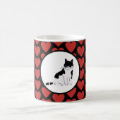 Dame van het rode hart, zwart wit koffiemok (Center)
