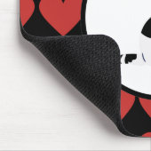 Dame van het rode hart, zwart wit muismat (Hoek)