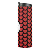 Dame van het rode hart, zwart wit thermosbeker (Geroteerd rechts)