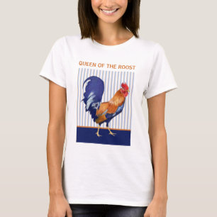 Dame van het Roost Rooster Stripes T-shirt