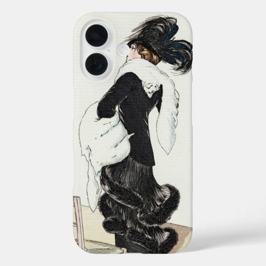 dame van Mode, Haute Couture Fur Coat Case-Mate iPhone Case (Achterkant)