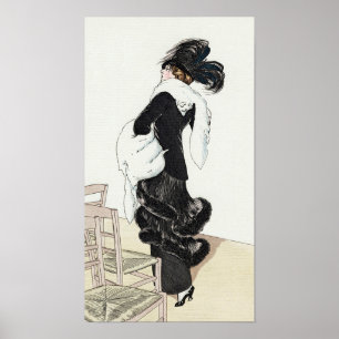  dame van Mode, Haute Couture Fur Coat Poster