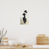  dame van Mode, Haute Couture Fur Coat Poster (Keuken)