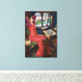 Dame van Shallot 24 x 35-inch Stretched Canvas afd Afdruk (Insitu (Houten vloer))