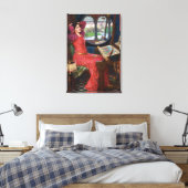 Dame van Shallot 24 x 35-inch Stretched Canvas afd Afdruk (Insitu (Slaapkamer))