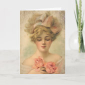 Dame Victorienne Classique Avec Carte De Voeux Ros (Devant)