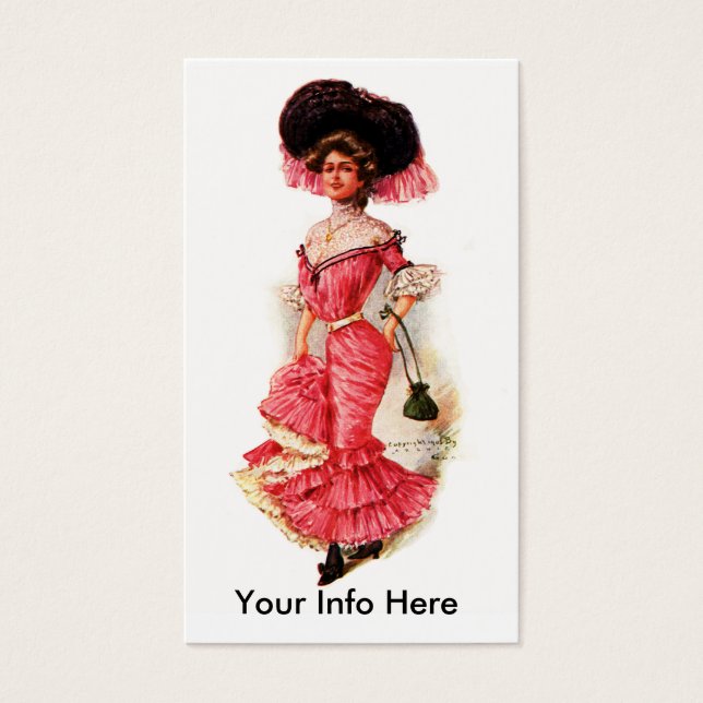 Dame victorienne en Robe Rose (Devant)