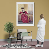 Dame victorienne en rouge - Élégante impression d'