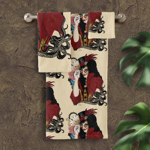 Dame victorienne rouge steampunk poulpe vintage