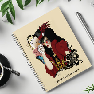 Dame victorienne rouge steampunk poulpe vintage