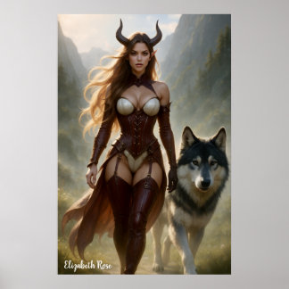 Dame Wolf Demoness Poster