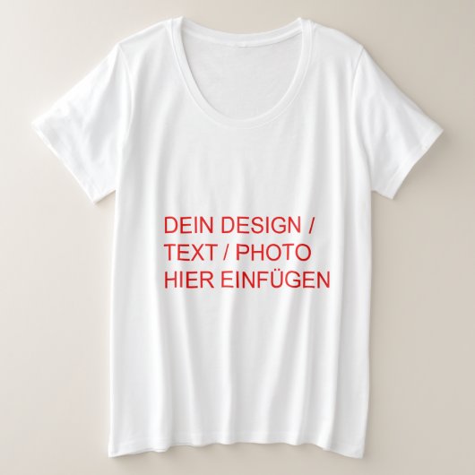 Damen T-Shirt Plus Size Basic personalisiert (Design voorkant)