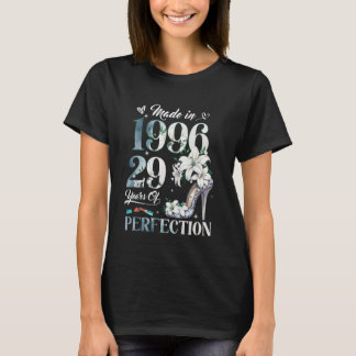 Dames 29e verjaardag bloem gemaakt in 1996 cadeaus t-shirt