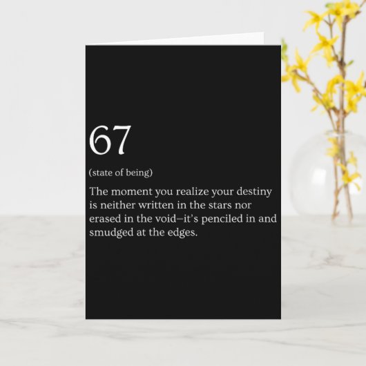 Dames 67 Definitie Meme V-hals  Kaart (Gele Bloem)