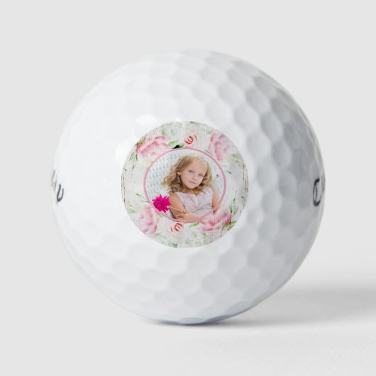 Dames aangepaste foto - Shabby Chic-Roos Golfballen (Voorkant)