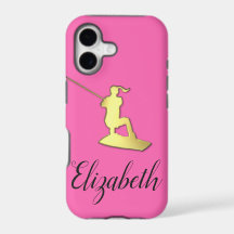 Dames Aangepaste Gouden Wakeboarder Hoesje voor Te