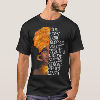 Dames Afrocentrisch s voor vrouwen God Zegt Afroce T-shirt