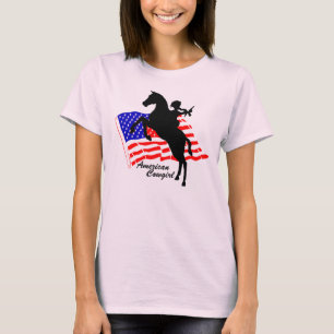 Dames-Amerikaanse Cowgirl Baby Doll T-Shirt