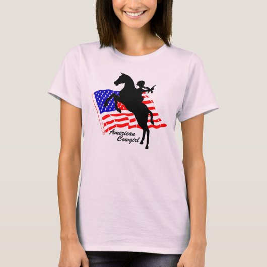 Dames-Amerikaanse Cowgirl Baby Doll T-Shirt (Voorkant)