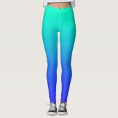Dames Aqua Blue Volledige Lengte Leggings (Voorkant)