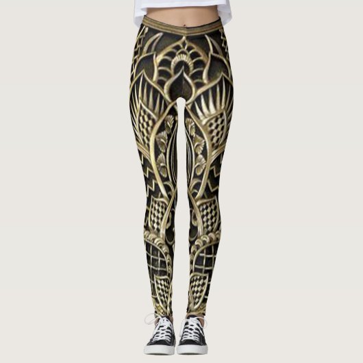 Dames Art Deco Design Leggings (Voorkant)