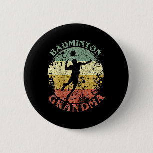 Dames Badminton Oma Versleten Vintage Badminton Ronde Button 5,7 Cm