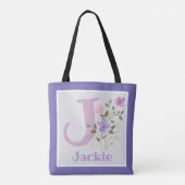 Dames Bag heeft de naam Jackie met Flowers Draagtas (Achterkant)