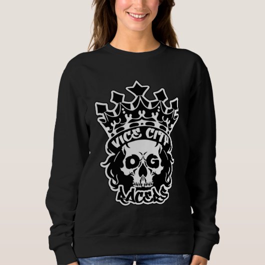 Dames Basic Sweatshirt met King Skull Logo (Voorkant)