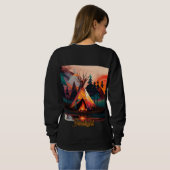 Dames Basic T-shirt met capuchon (Achterkant volledig)