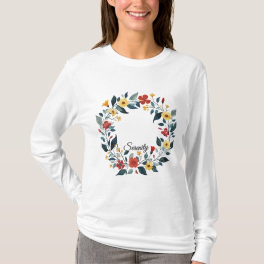 Dames Basic T-shirt met Lange Mouwen  (Voorkant)