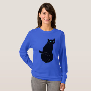 Dames Basic T-shirt met lange mouwen - kat