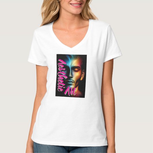 Dames Basic V-Hals T-Shirt (Voorkant)