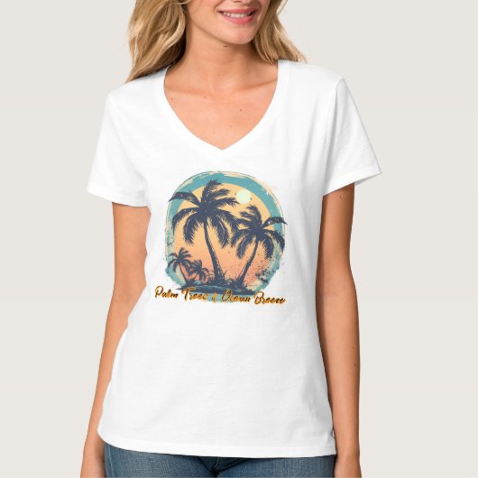 Dames Basic V-Hals T-Shirt (Voorkant)