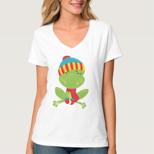 Dames Basic V-Hals T-shirt (Voorkant)