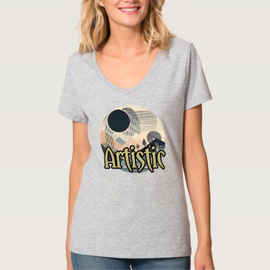Dames Basic V-Hals T-Shirt (Voorkant)