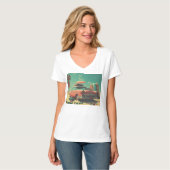 Dames Basic V-hals T-shirt (Voorkant volledig)