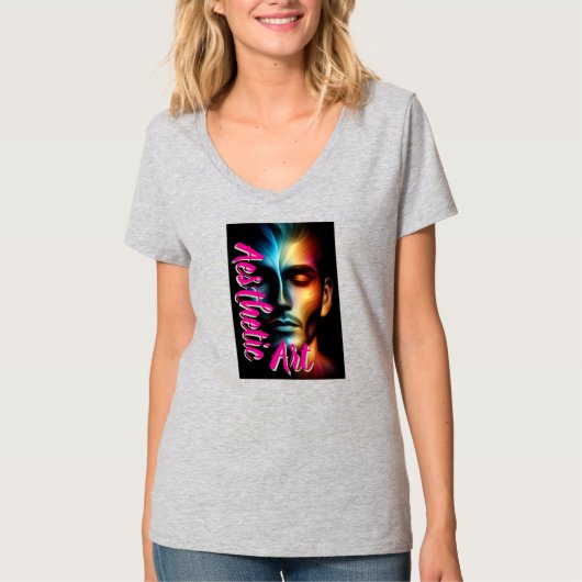 Dames Basic V-Hals T-Shirt (Voorkant)