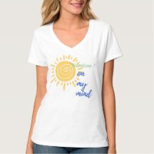Dames Basic V-Neck T-Shirt Zonnestralen In Mijn Ge