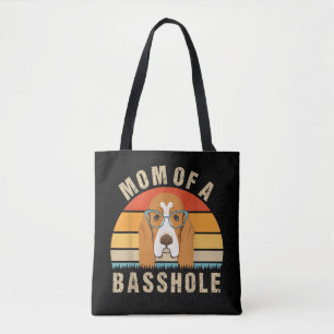 Dames Basset Hound Presenteert Grappige Moeder Van Draagtas