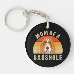 Dames Basset Hound Presenteert Grappige Moeder Van Sleutelhanger