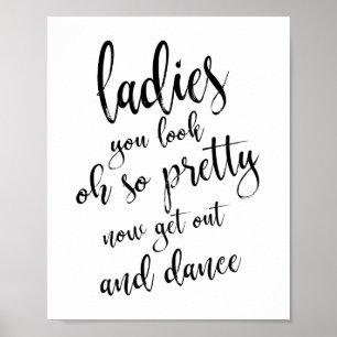 Dames Bathroom Gold Glitter 8x10 bruiloft Poster
