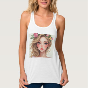 Dames Bella+canvas wijdvallende racerback tanktop
