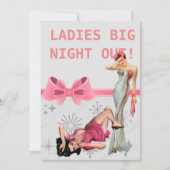 Dames Big Night Out (Vintage stijl kaart) Kaart (Voorkant)