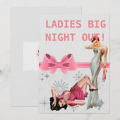 Dames Big Night Out (Vintage stijl kaart) Kaart (Voorkant / Achterkant)