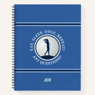 Dames Blauwe Golf Log Game Day Progress Voor Haar Notitieboek